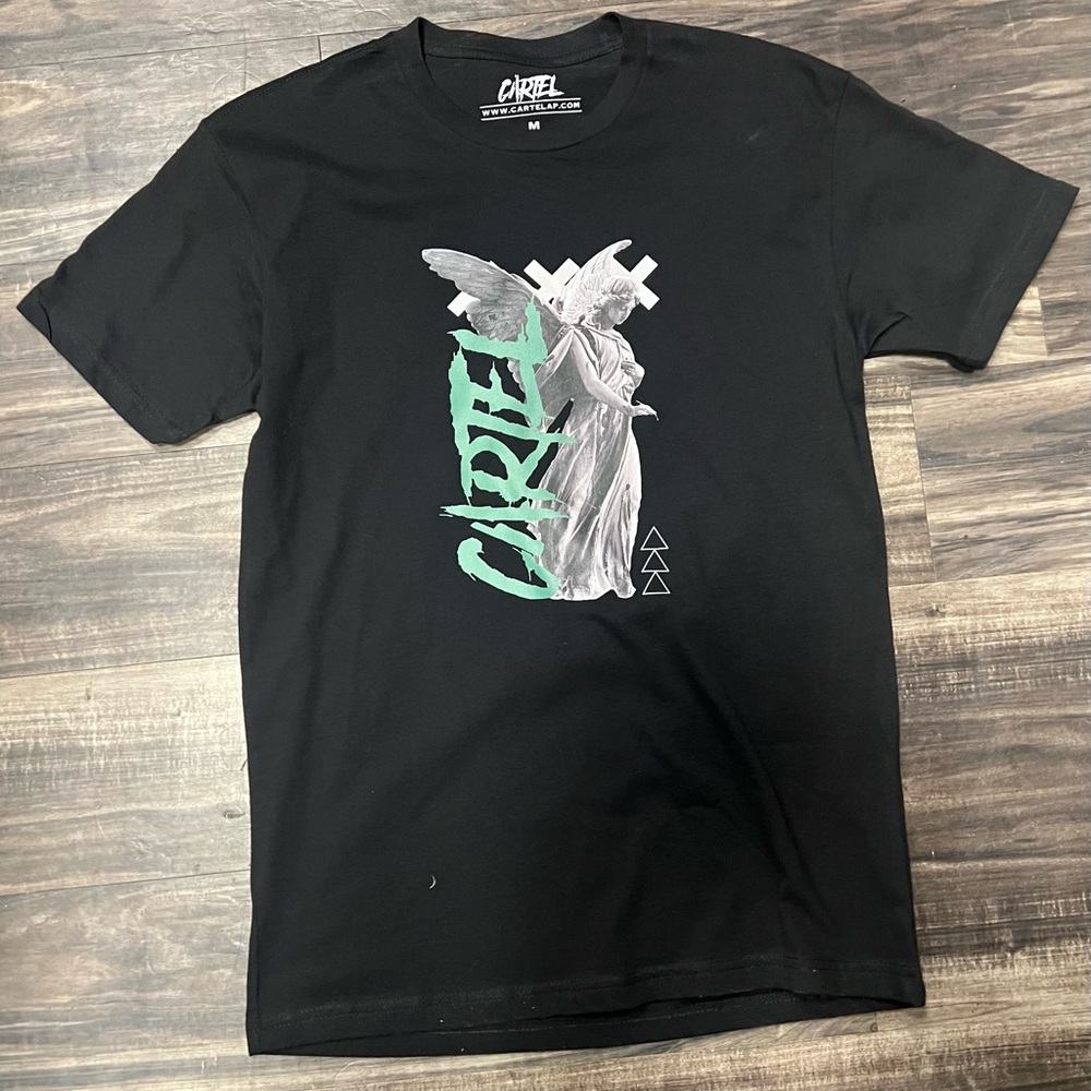 Black Graphic Cartel T-Shirt for Men